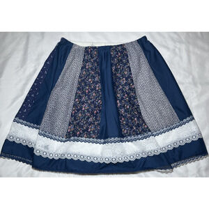 Vintage Little House 70s Skirt Sz 34" (XL) Patchwork Cottage Floral Boho Prairie